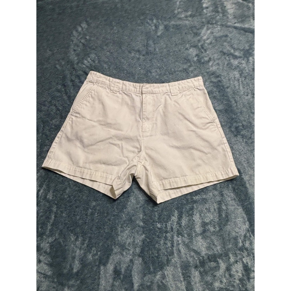 Calvin Klein Jeans Womens Chino Shorts Size 14 Beige Cotton Casual Flat Front